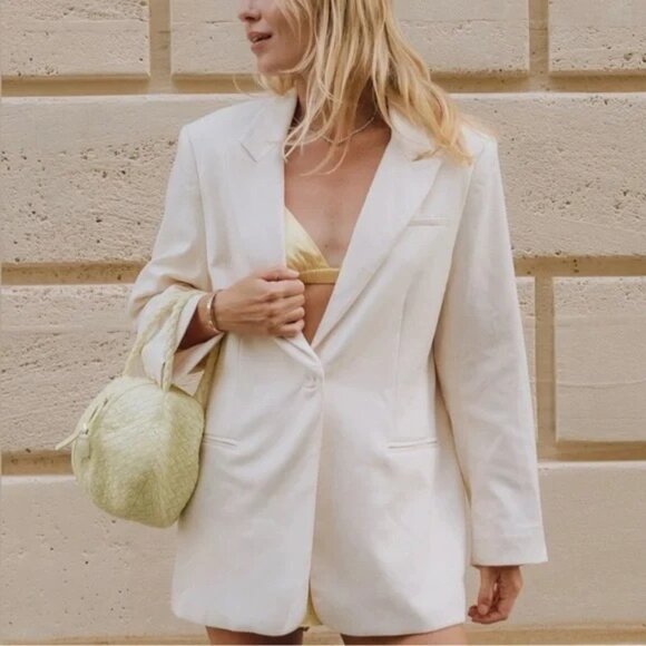 Daily Drills Oversized Blazer in Off-White Size XS/S - Picture 1 of 5